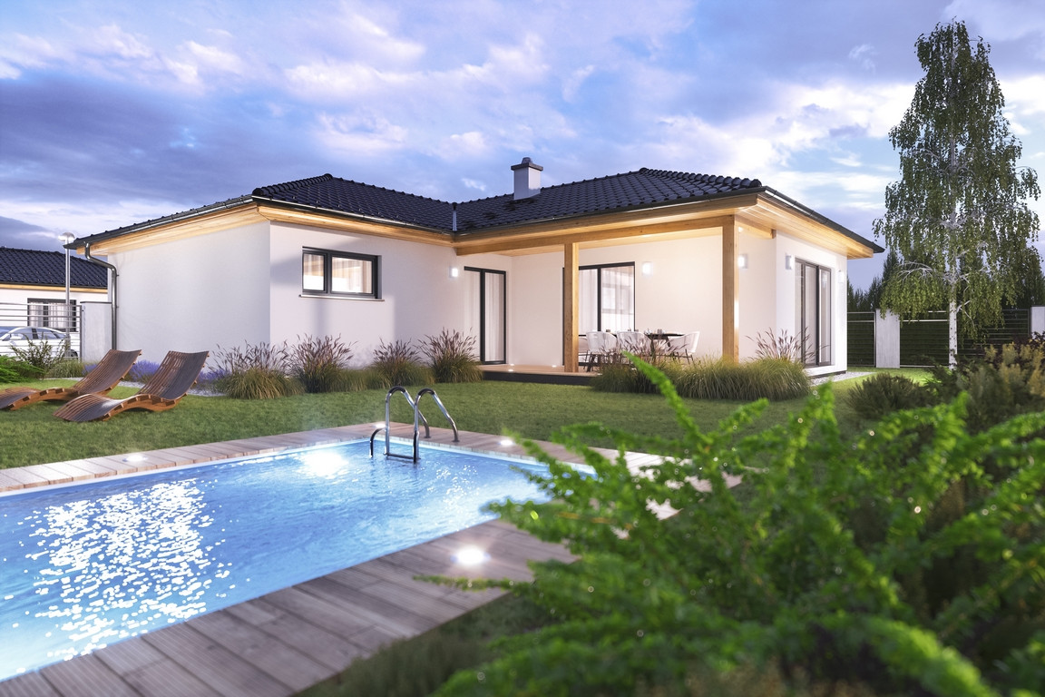 Bungalov 4+kk, dřevostavby na klíč, HP103L